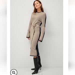 Ellos Plus Size Belted Color Block Midi Sweater Dress - Size 18/20